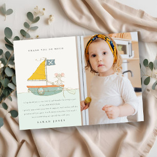 Tarjeta De Agradecimiento Cute Pirate Mouse, niños de vela de cualquier edad