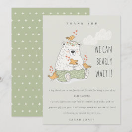 Tarjeta De Agradecimiento Cute, podemos anticipar la Baby Shower de las Aves