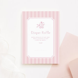 Tarjeta De Agradecimiento Cute Preppy Baby Stroller Diaper Raffle