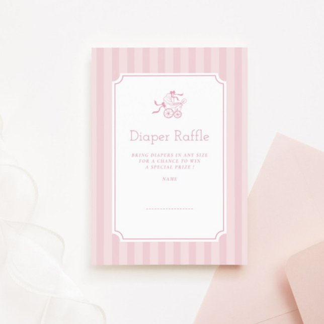 Tarjeta De Agradecimiento Cute Preppy Baby Stroller Diaper Raffle (Subido por el creador)