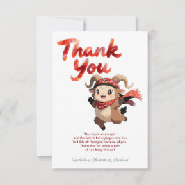 Tarjeta De Agradecimiento Cute Ram Winter Baby Shower Thank You