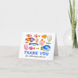 Tarjeta De Agradecimiento Cute Reel Divertido Niños Pescando Cumpleaños Grac
