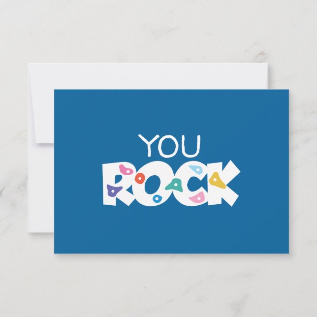 Tarjeta De Agradecimiento Cute Rock Climbong Birthday Gracias (Reverso)