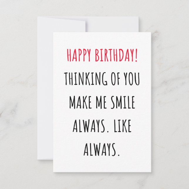 Tarjeta De Agradecimiento Cute romantic happy birthday card (Anverso)