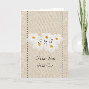 Tarjeta De Agradecimiento Cute Rustic Look Floral Anemones Monogramados Tarj