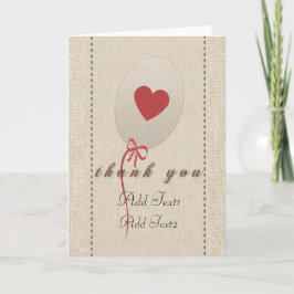 Tarjeta De Agradecimiento Cute Rustic Red Hearloon Balloon