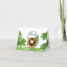 Tarjeta De Agradecimiento Cute Safari Lion Birthday