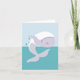 Tarjeta De Agradecimiento Cute simple graphic leaping whale
