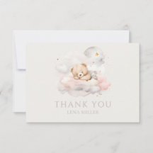 Cute Sleeping Teddy Bear Baby Shower