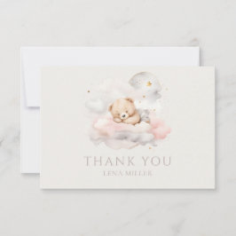 Tarjeta De Agradecimiento Cute Sleeping Teddy Bear Baby Shower