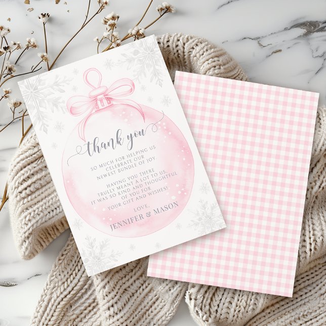 Tarjeta De Agradecimiento Cute Snowflake Winter Baby Shower Gracias Cartas (Subido por el creador)