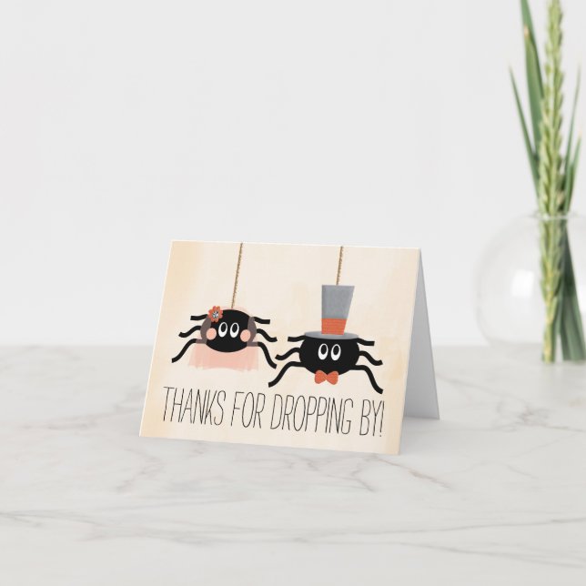 Tarjeta De Agradecimiento Cute Spider Halloween Wedding Thank You Cards (Anverso)