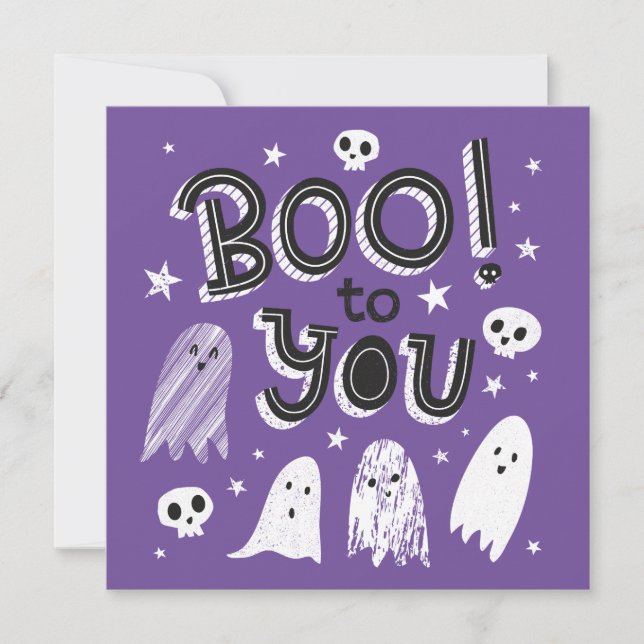 Tarjeta De Agradecimiento Cute Spooky Boo Para Ti (Anverso)
