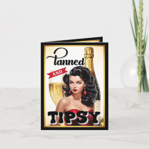 Tarjeta De Agradecimiento Cute Tanned y Tipsy Pinup