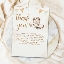 Tarjeta De Agradecimiento Cute Teddy Bear Baby Shower boy