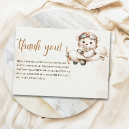Tarjeta De Agradecimiento Cute Teddy Bear Baby Shower boy