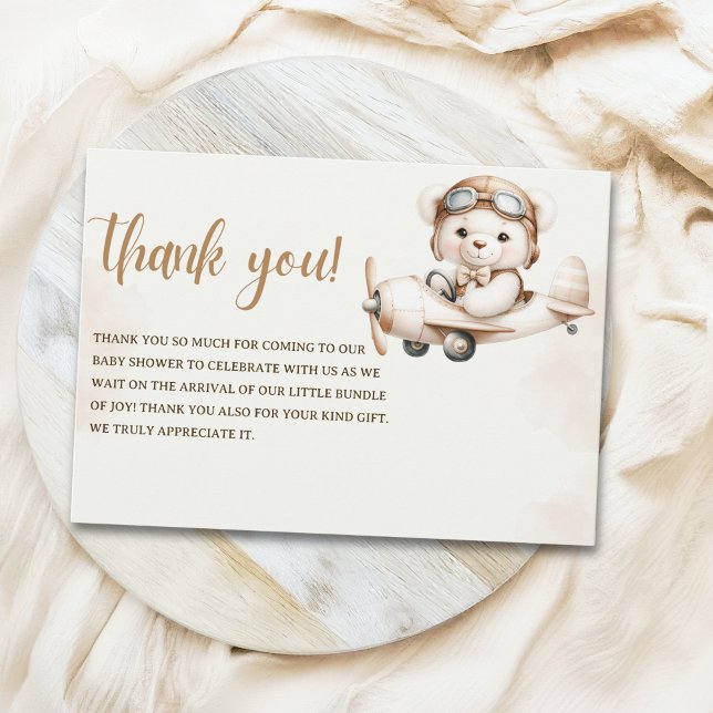 Tarjeta De Agradecimiento Cute Teddy Bear Baby Shower boy (Subido por el creador)