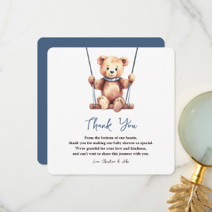 Tarjeta De Agradecimiento Cute Teddy Bear Boy Baby Shower