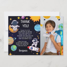 Tarjeta De Agradecimiento Cute tema de espacio fotográfico cualquier cumplea