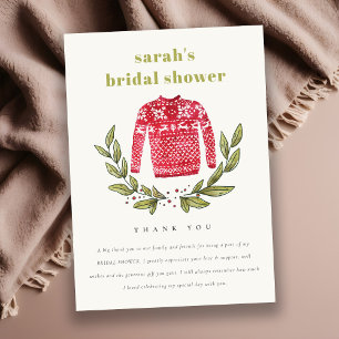 Tarjeta De Agradecimiento Cute Ugli Suéter Invierno Navidad Despedida de Sol