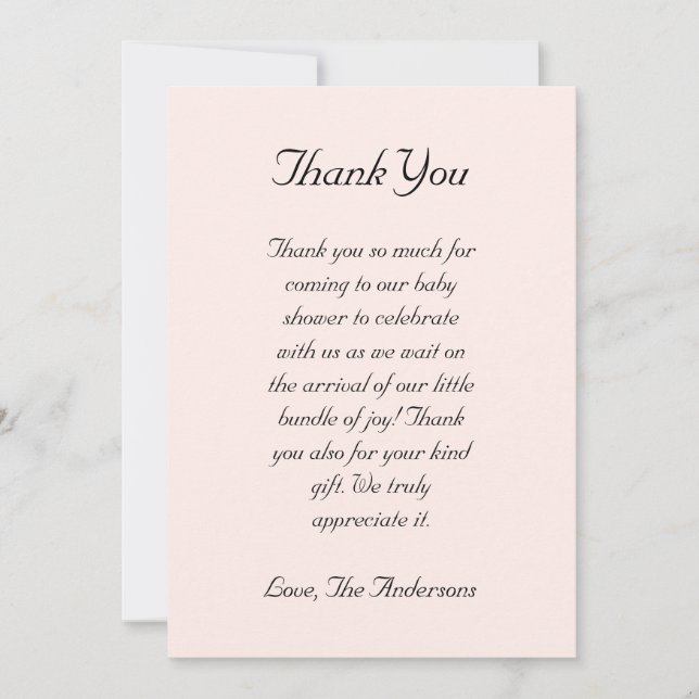 Tarjeta De Agradecimiento Cute Unicorn Rainbow Baby Shower (Anverso)