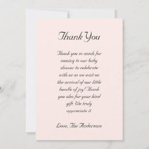 Tarjeta De Agradecimiento Cute Unicorn Rainbow Baby Shower