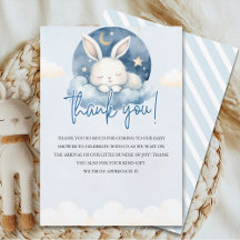 Cute Watercolor Bunny Baby Shower Boy