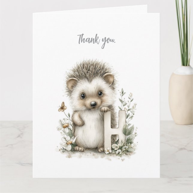 Tarjeta De Agradecimiento Cute watercolour baby animal alphabet (Anverso)