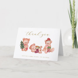 Tarjeta De Agradecimiento Cute Winter It's Cold Outside Bear Baby Shower