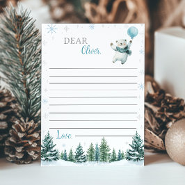 Tarjeta De Agradecimiento Cute Winter Polar Bear Birday Time Capsule Card