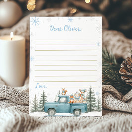 Tarjeta De Agradecimiento Cute Winter Woodland Birthday Time Capsule Card