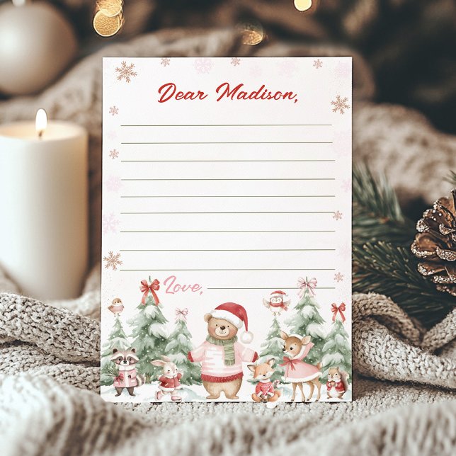 Tarjeta De Agradecimiento Cute Winter Woodland Birthday Time Capsule Card (Subido por el creador)