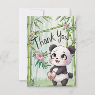 Tarjeta De Agradecimiento Cute Wishes Panda