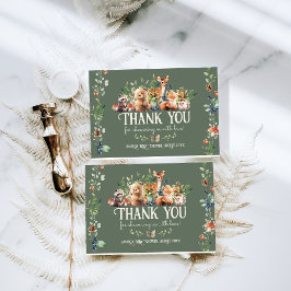 Tarjeta De Agradecimiento Cute Woodland Animal Adventure Neutral Baby Shower