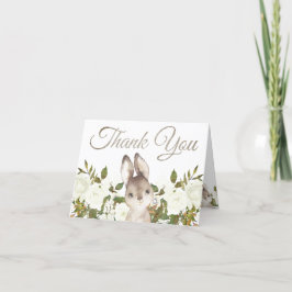 Tarjeta De Agradecimiento Cute Woodland Baby Bunny Cumpleaños Gracias