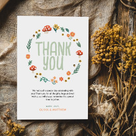 Tarjeta De Agradecimiento Cute Woodland Nature Baby Shower