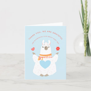 Tarjeta De Agradecimiento Cute Yoga Llama Baby Shower