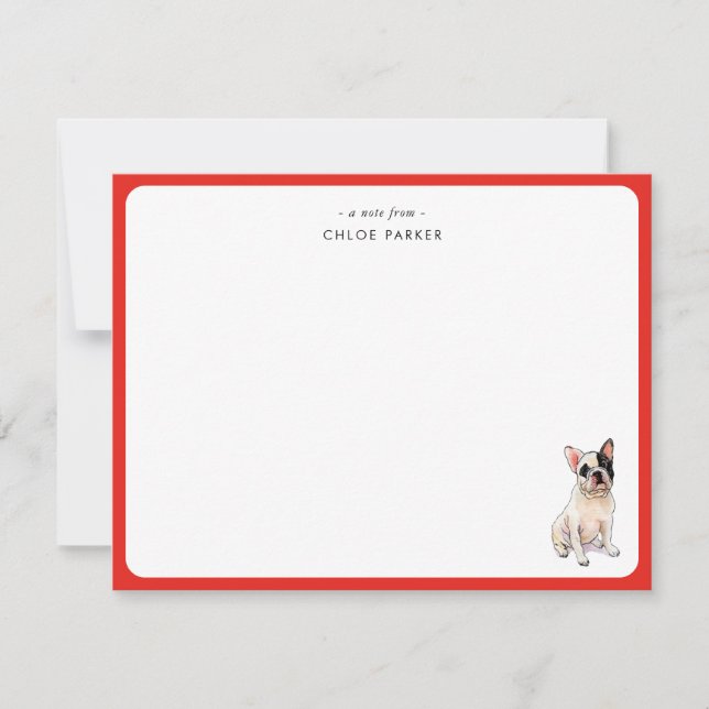 Tarjeta De Agradecimiento CuteRed Border French Bulldog Christmas Thank you  (Anverso)