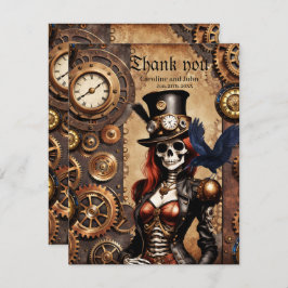 Tarjeta De Agradecimiento Cutest Steampunk Skeleton