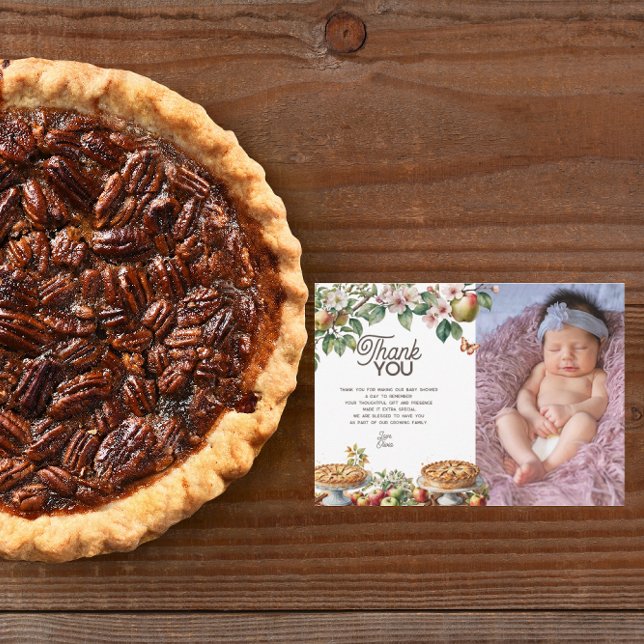 Tarjeta De Agradecimiento Cutie Pie | Fall Autumn Baby Shower  (Subido por el creador)