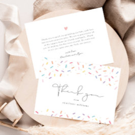 Tarjeta De Agradecimiento Cuto arcoiris Sprinkle Baby Shower