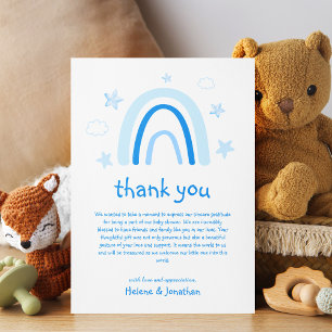 Tarjeta De Agradecimiento Cuto color de agua arcoiris Elegante Baby Shower a
