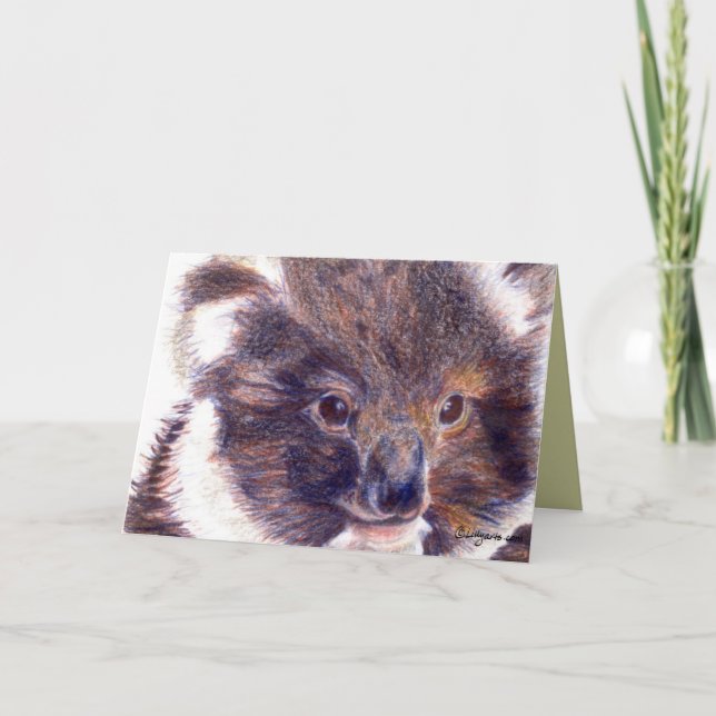 Tarjeta De Agradecimiento Cuto Koala Oso Gracias Cartas / Notecnos (Anverso)