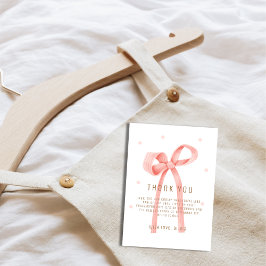 Tarjeta De Agradecimiento Cuto Oh bebé Polka Dot Bow Baby Shower