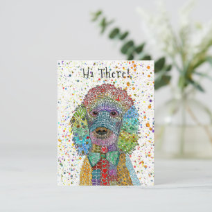 Tarjeta De Agradecimiento Cuto y colorido Poodle Goldenodle