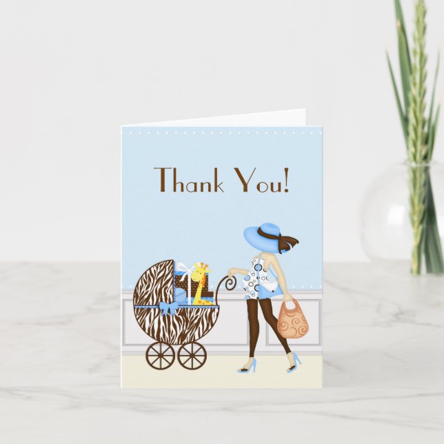 Tarjeta De Agradecimiento [CWR Kirsten C] la mamá elegante y el cochecillo (Anverso)