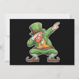 Tarjeta De Agradecimiento Dab Dabbing Leprechaun en verde