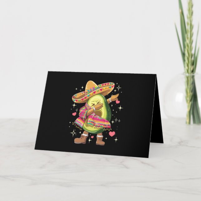 Tarjeta De Agradecimiento Dabbing Aguado Cinco De Mayo Gracioso Poncho Mexic (Anverso)