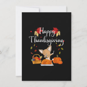 Tarjeta De Agradecimiento Dabbing chihuahua DogTurkey Feliz Día de Acción de