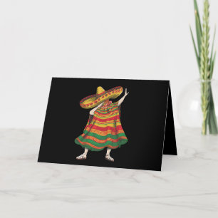 Tarjeta De Agradecimiento Dabbing Mexican Poncho Cinco De Mayo Fiesta Fiesta